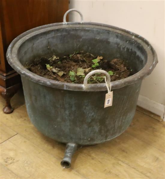 A large Victorian copper cauldron Diameter 70cm